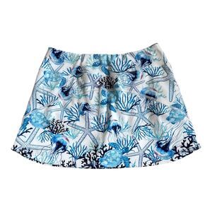 Sporty Girl Skort‎ Size Medium Blue Nautical Sealife UPF 50+ Protection NWT